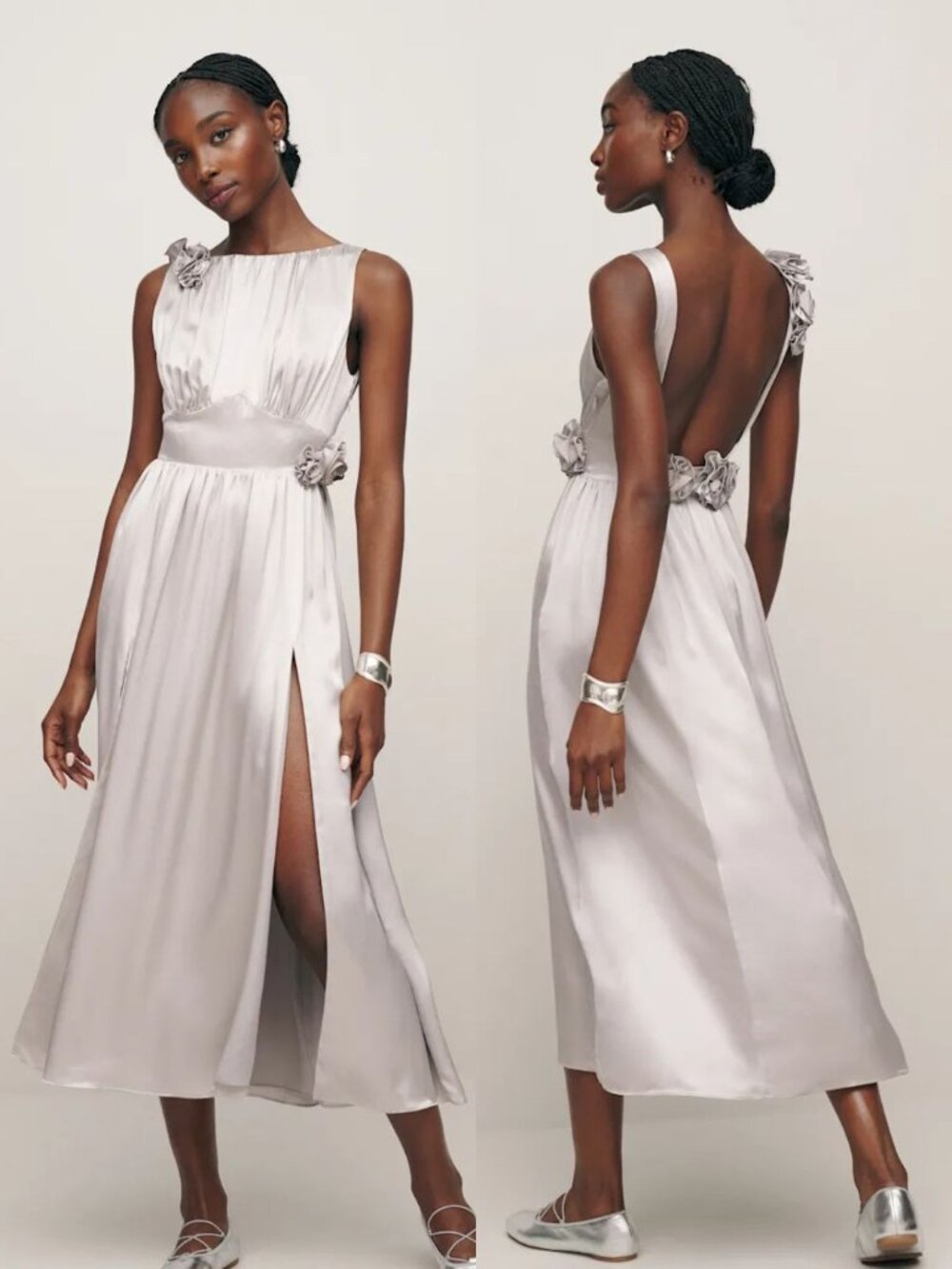 NWT Reformation x New York City Ballet Flor Dress | Moonlight Silver 2